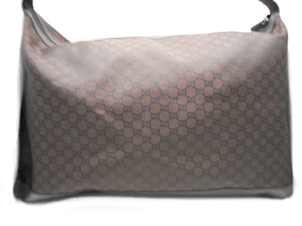 Gucci bag Hobo GG canvas calfskin dark brown